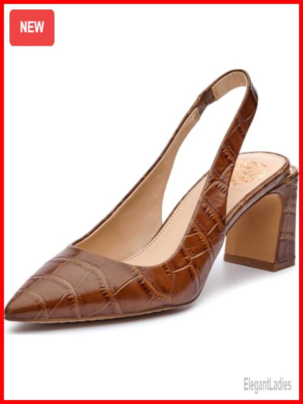 Slingback Pump Pointed Toe Low Block Heel Business Casual